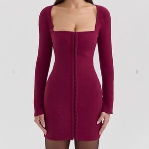 House of CB Selene berry bodycon mini dress